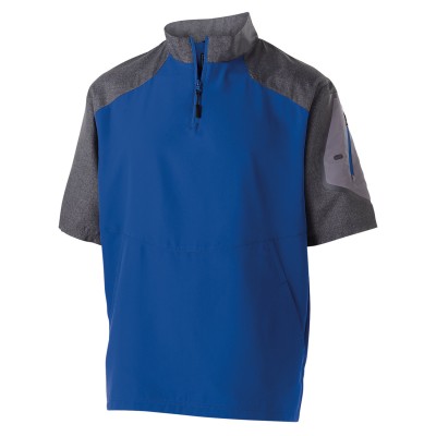 Holloway 229545   Unisex Ultra-Lightweight AeroTec Raider Short-Sleeve Warm-Up Pullover