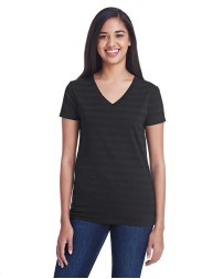 Threadfast Apparel 252RV   Ladies' Invisible Stripe V-Neck T-Shirt