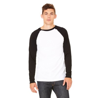 Bella + Canvas 3000C   Men's Jersey Long-Sleeve Baseball T-Shirt