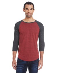 Threadfast Apparel 302G   Unisex Triblend 3/4-Sleeve Raglan