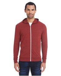 Threadfast Apparel 302Z   Unisex Triblend Full-Zip Light Hoodie