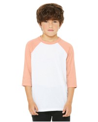 Bella + Canvas 3200Y   Youth 3/4-Sleeve Baseball T-Shirt