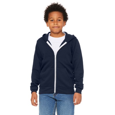 Bella + Canvas 3739Y   Youth Sponge Fleece Full-Zip Hooded Sweatshirt