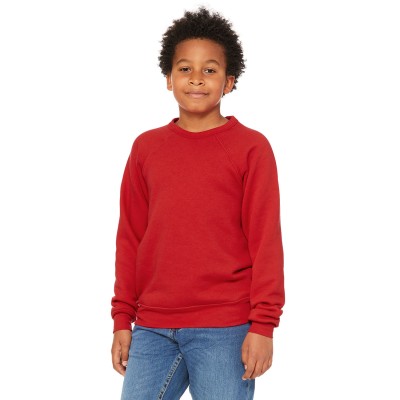 Bella + Canvas 3901Y   Youth Sponge Fleece Raglan Sweatshirt