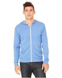 Bella + Canvas 3939   Unisex Triblend Full-Zip Lightweight Hoodie