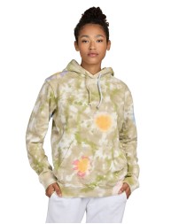 US Blanks 4412FL   Unisex Made in USA Flower Tie-Dye Hooded Sweatshirt