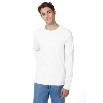 Hanes 5596   Men's Authentic-T Long-Sleeve Pocket T-Shirt