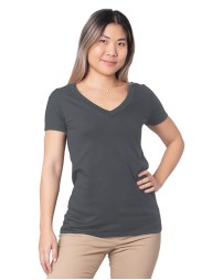 Bayside 5875   Ladies' Fine Jersey V-Neck T-Shirt