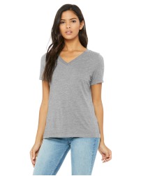 Bella + Canvas 6405CVC   Ladies' Relaxed Heather CVC Jersey V-Neck T-Shirt