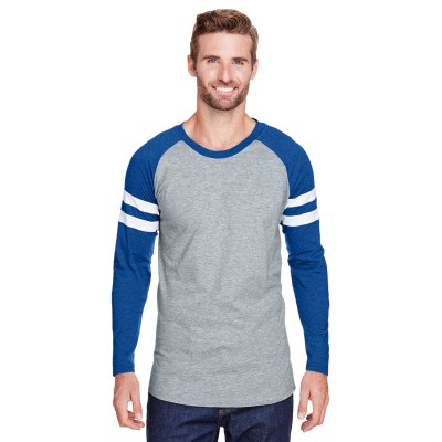 LAT 6934   Men's Gameday Mash-Up Long Sleeve Fine Jersey T-Shirt