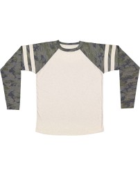 LAT 6934   Men's Gameday Mash-Up Long Sleeve Fine Jersey T-Shirt