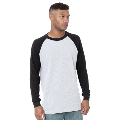 Bayside 8211   Men's Heavyweight Waffle Knit Thermal Raglan