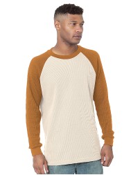 Bayside 8211   Men's Heavyweight Waffle Knit Thermal Raglan