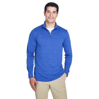 UltraClub 8618   Men's Cool & Dry Heathered Performance Quarter-Zip