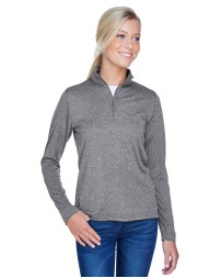 UltraClub 8618W   Ladies' Cool & Dry Heathered Performance Quarter-Zip