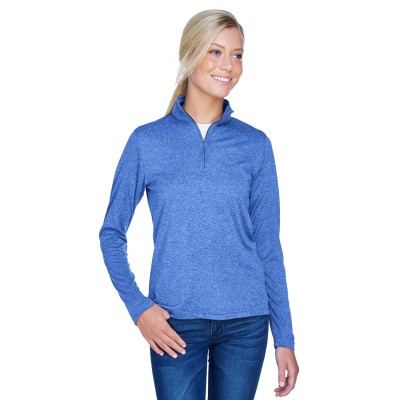 UltraClub 8618W   Ladies' Cool & Dry Heathered Performance Quarter-Zip