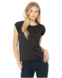 Bella + Canvas 8804   Ladies' Flowy Muscle T-Shirt with Rolled Cuff