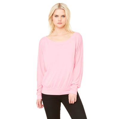 Bella + Canvas 8850   Ladies' Flowy Long-Sleeve Off Shoulder T-Shirt