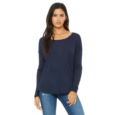 Bella + Canvas 8852   Ladies' Flowy Long-Sleeve T-Shirt with 2x1 Sleeves