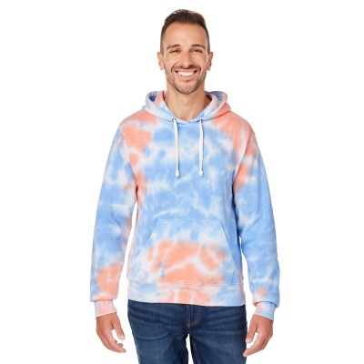 J America 8861JA   Adult Tie-Dye Pullover Hooded Sweatshirt