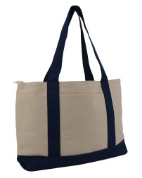 Liberty Bags 8862 Large Zippered Cotton Canvas Tote