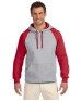 Jerzees 96CR   Adult NuBlend Colorblock Raglan Pullover Hooded Sweatshirt