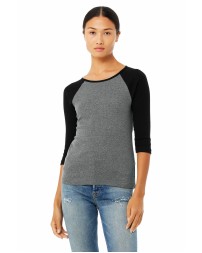 Bella + Canvas B2000   Ladies' Baby Rib 3/4-Sleeve Contrast Raglan T-Shirt