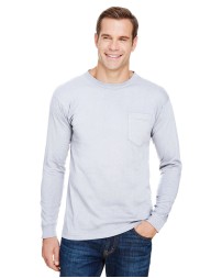 Bayside BA3055   Unisex Union-Made Long-Sleeve Pocket Crew T-Shirt