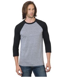 Bayside BA9525   Unisex Three-Quarter Sleeve Raglan T-Shirt