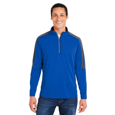 CORE365 CE404 Men's Market Snag Protect Mesh Colorblock Quarter-Zip