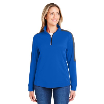 CORE365 CE404W Ladies' Market Snag Protect Mesh Colorblock Quarter-Zip