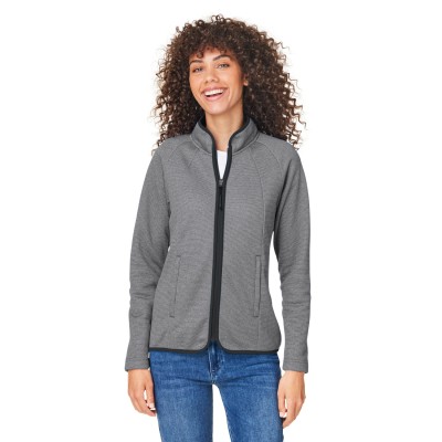 CORE365 CE72W Ladies' Venture Heathered Stripe Full-Zip