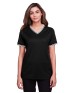 Devon & Jones DG20CW   CrownLux Performance Ladies' Plaited Tipped V-Neck Top