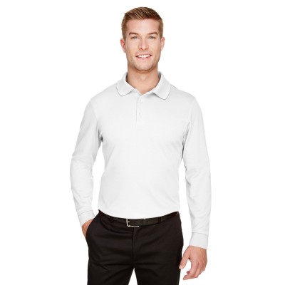 Devon & Jones DG20L   CrownLux Performance Men's Plaited Long Sleeve Polo