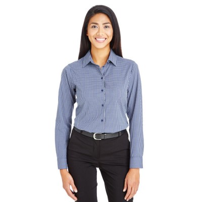 Devon & Jones DG535W   CrownLux Performance Ladies' Tonal Mini Check Woven Shirt