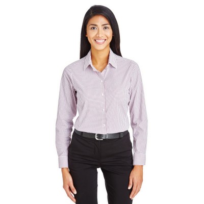 Devon & Jones DG540W   CrownLux Performance Ladies' Micro Windowpane Woven Shirt