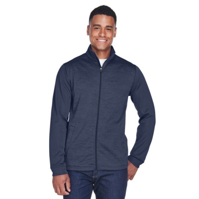 Devon & Jones DG796   Men's Newbury Colorblock Melange Fleece Full-Zip