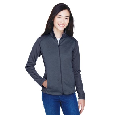 Devon & Jones DG796W   Ladies' Newbury Colorblock Melange Fleece Full-Zip