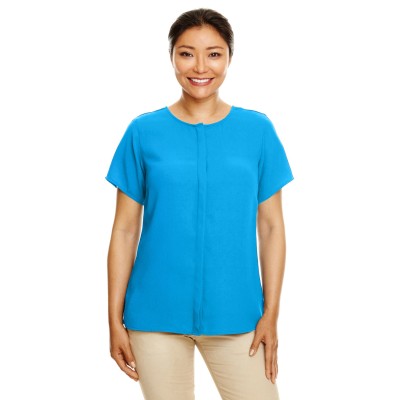 Devon & Jones DP612W   Ladies' Perfect Fit  Short-Sleeve Crepe Blouse