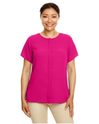 Devon & Jones DP612W   Ladies' Perfect Fit  Short-Sleeve Crepe Blouse