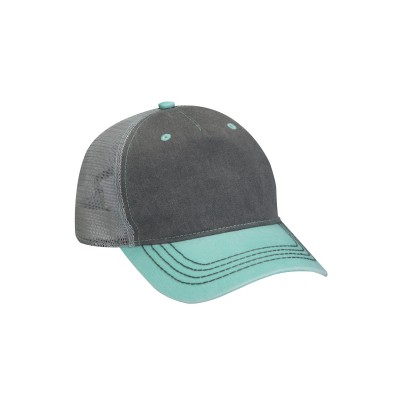 Adams EN102   Pigment-Dyed Twill & Mesh 5 Panel Trucker Cap