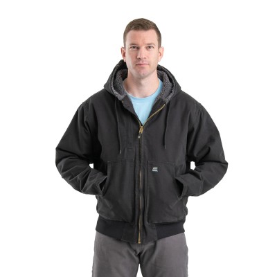 Berne HJ317   Men's Highland Flex180 Washed Duck Hooded Work Jacket