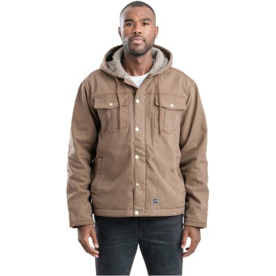 Berne HJ57   Men's Vintage Washed Sherpa-Lined Hooded Jacket