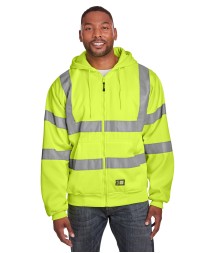 Berne HVF021   Men's  Hi-Vis Class 3 Lined Hooded Sweatshirt