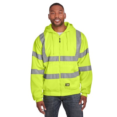 Berne HVF021   Men's  Hi-Vis Class 3 Lined Hooded Sweatshirt