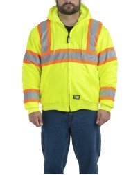 Berne HVJ571   Men's Hi-Vis Class 3 Hooded Active Jacket