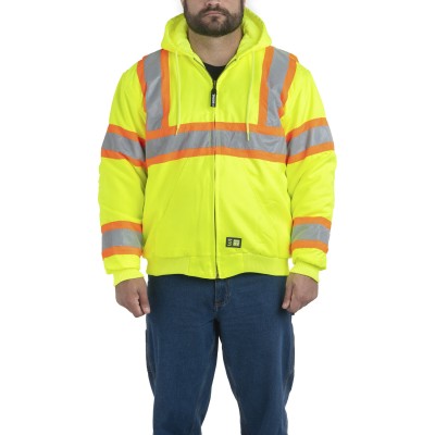 Berne HVJ571   Men's Hi-Vis Class 3 Hooded Active Jacket