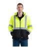 Berne HVJS206   Men's Hi-Vis Class 3 Hooded Softshell Jacket