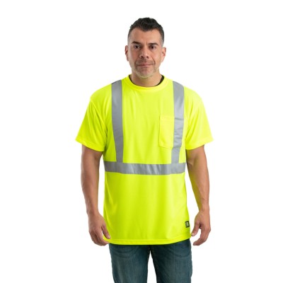 Berne HVK012   Men's Hi-Vis Class 2 Performance Pocket T-Shirt