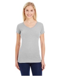 J America JA8136   Ladies' Glitter V-Neck T-Shirt